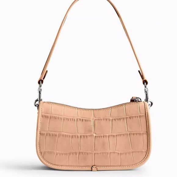 New Coach CP024 Swinger Bag 20 Croc Embossed Leather Ivory - Picture 3 of 6